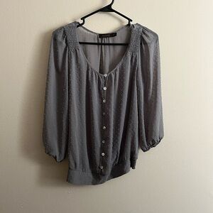 Textured Button Down Blouse